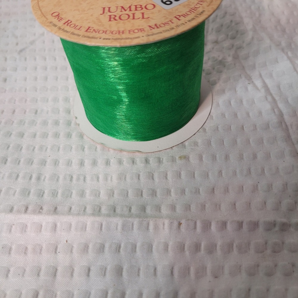 Robert Stanley Collection Green Sheer Ribbon Jumbo Roll 2.5in x 30ft Hobby Lobby
